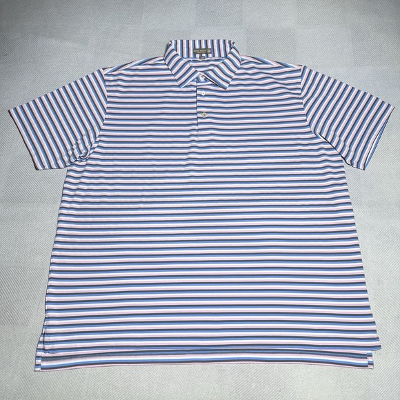 Peter Millar Golf Polo Sz XL Striped Palmetto Dunes Arthur Hills GC‎ Hilton Head - Picture 2 of 9
